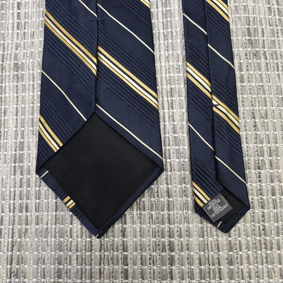 Wilke-Rodriguez Neck Tie 100% Imported Silk Mens Black Gold Formal Wedding Prom - Picture 5 of 12